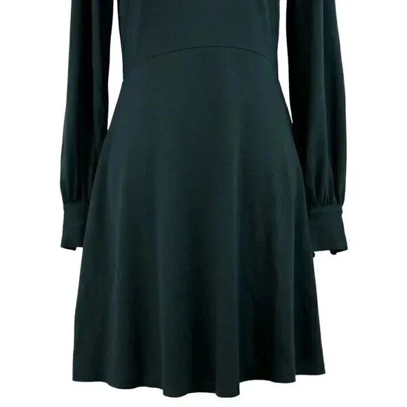 Ann Taylor LOFT Forest Green Long Sleeve Fit & Flare Mini Dress Size 4 Petite - Picture 5 of 8